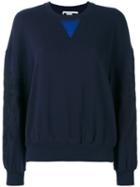 Stella Mccartney - Leaf Detail Sweatshirt - Women - Cotton - 42, Blue, Cotton