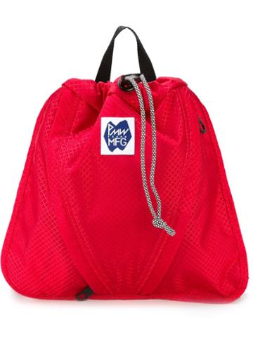 Pmw Mfg Zipped Front Pockets Mini Backpack, Red, Nylon