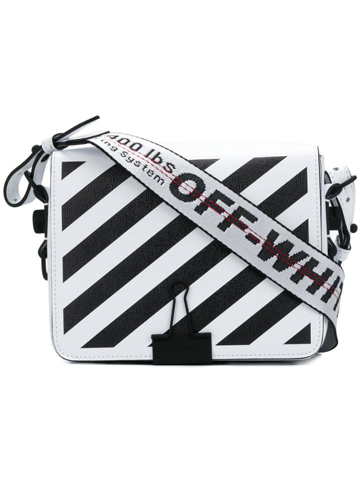 Off-white Striped Textured Shoulder Bag