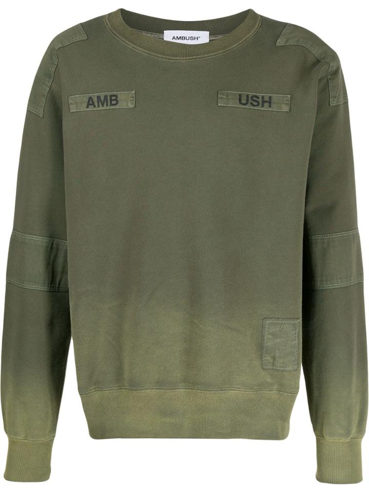 Ambush Distressed Logo Sweatshirt - Green