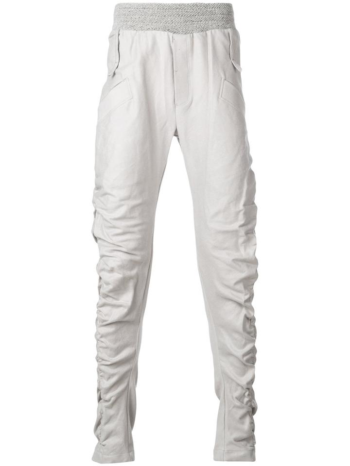 Lost & Found Ria Dunn - Asymmetric Pocket Sweatpants - Men - Cotton/ramie/elastodiene - Xs, Grey, Cotton/ramie/elastodiene