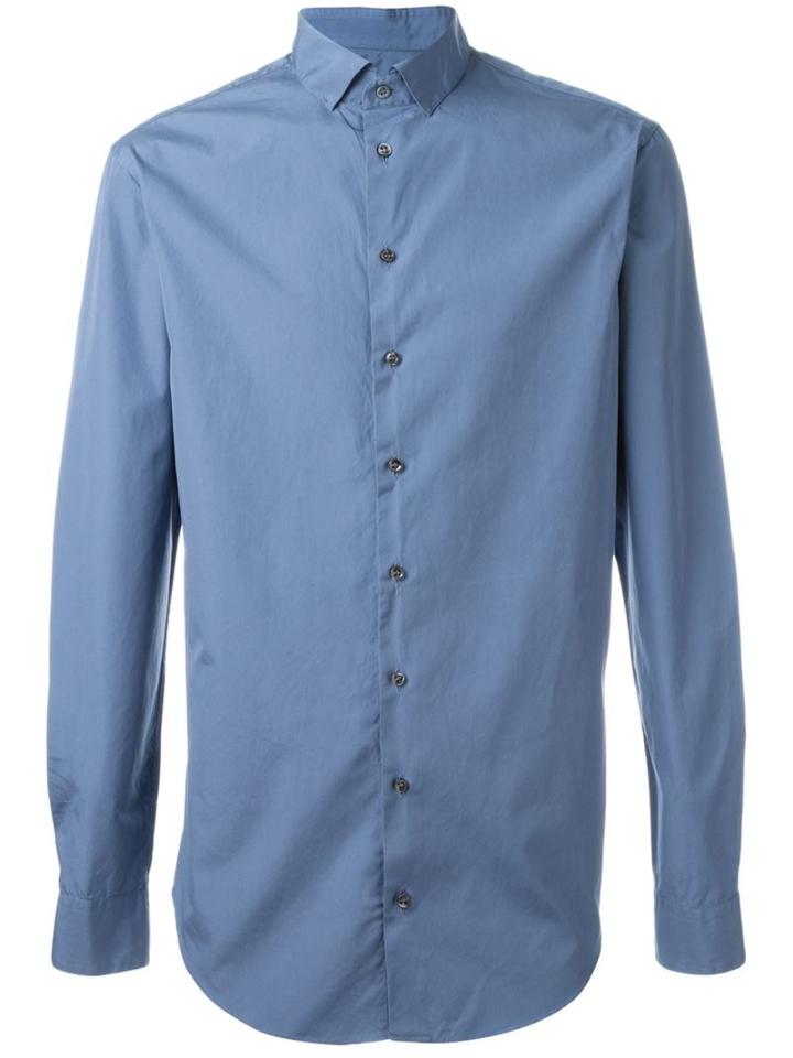 Giorgio Armani Classic Shirt, Men's, Size: 40, Blue, Cotton