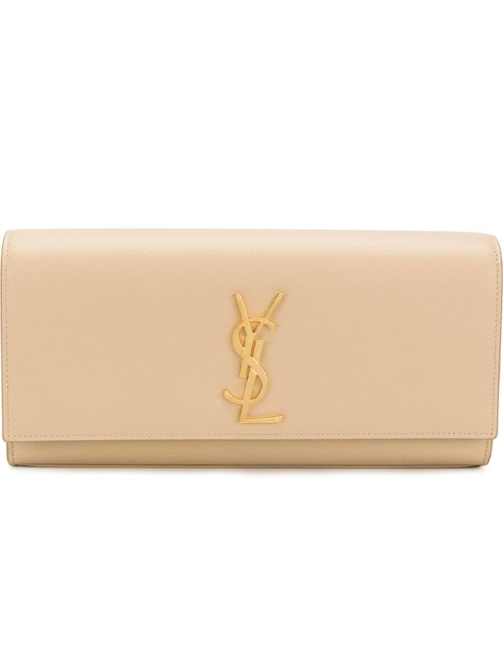 Saint Laurent Kate Clutch Bag - Nude & Neutrals