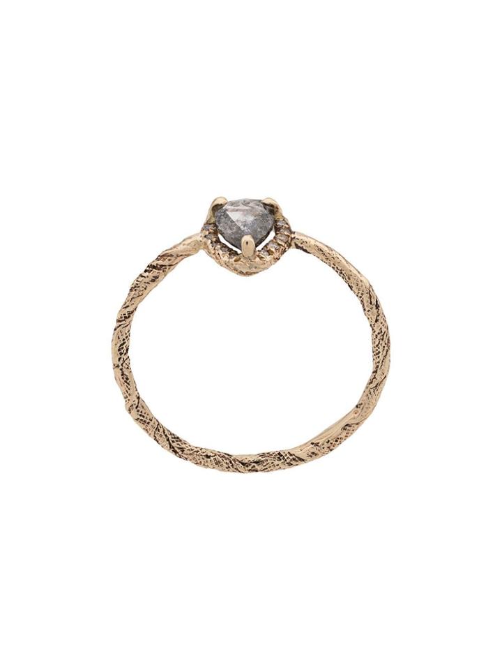 Niza Huang 9kt Gold Grey Pear Cut Diamond Ring