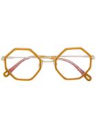Chloé Eyewear Octagonal Frame Glasses - Yellow