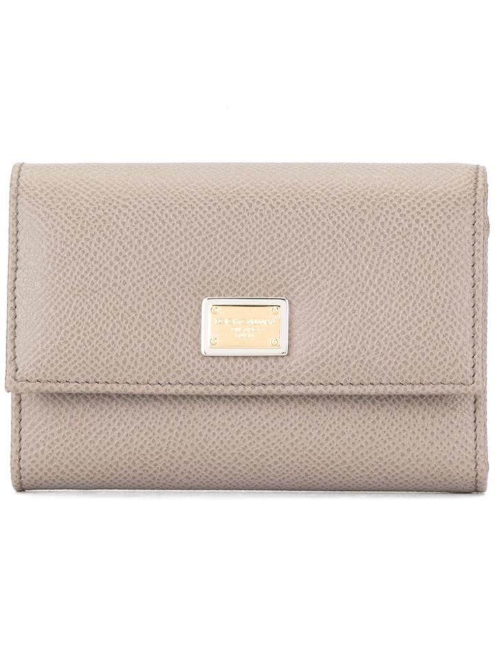 Dolce & Gabbana Logo Plaque Small Wallet - Neutrals