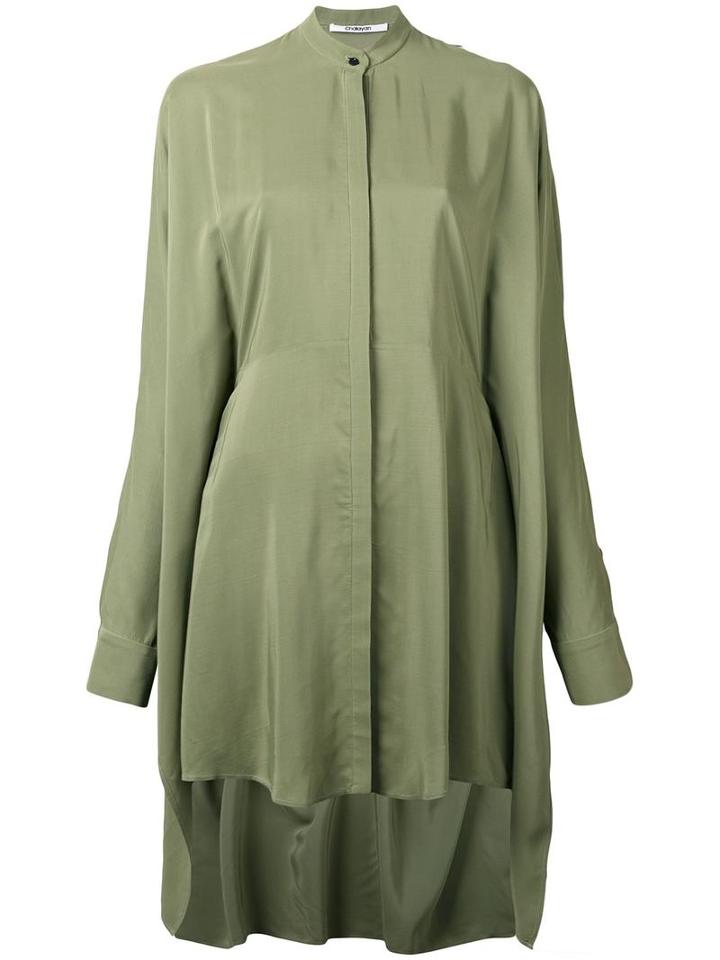 Chalayan Handkerchief Tunic Shirt, Women's, Size: 38, Green, Viscose