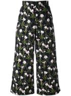 Vivetta Floral Cropped Trousers - Black