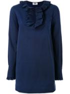Frill Trim Blouse - Women - Cotton/spandex/elastane/rayon - 36, Blue, Cotton/spandex/elastane/rayon, Sonia By Sonia Rykiel