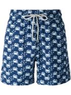 Love Brand - Crab Print Swim Shorts - Men - Nylon/polyester - L, Blue, Nylon/polyester