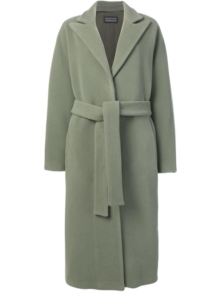 Gianluca Capannolo Belted Single-breasted Coat - Green