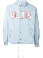 Gcds Embroidered Logo Denim Jacket, Men's, Size: Large, Blue, Cotton