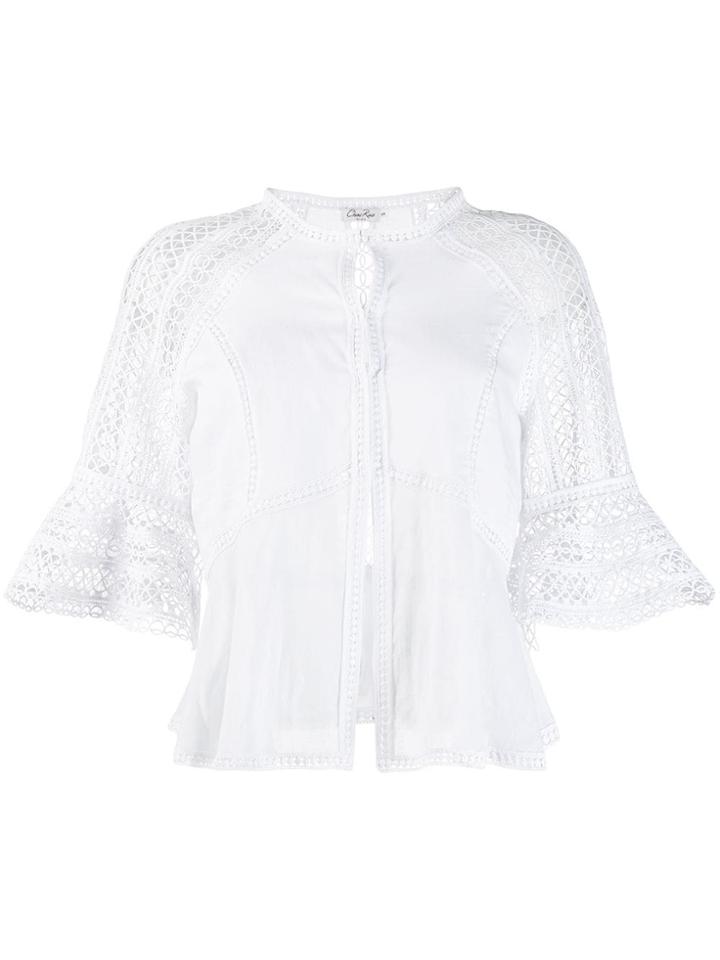 Charo Ruiz Cut Out Embroidered Blouse - White