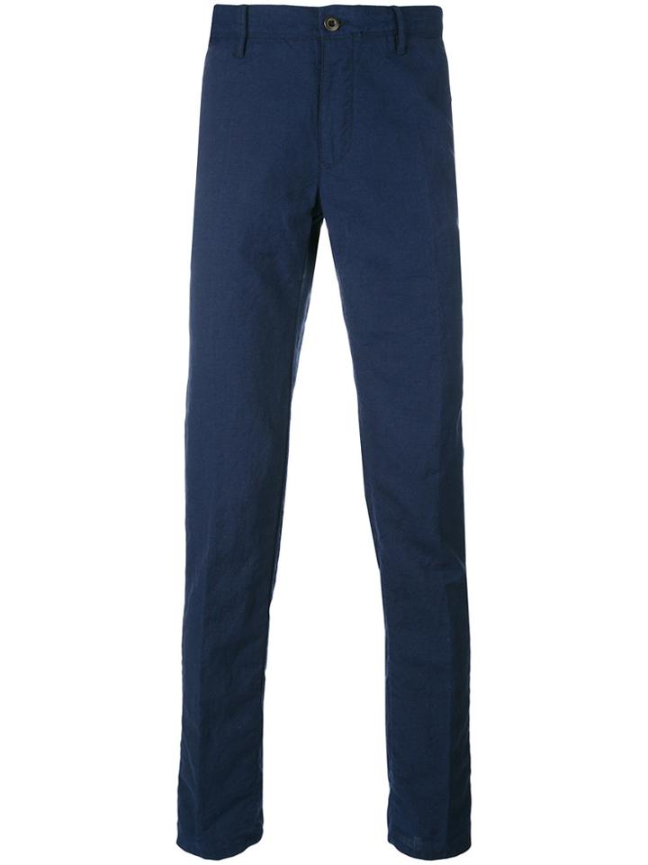 Incotex Wrinkled Slim Trousers - Blue