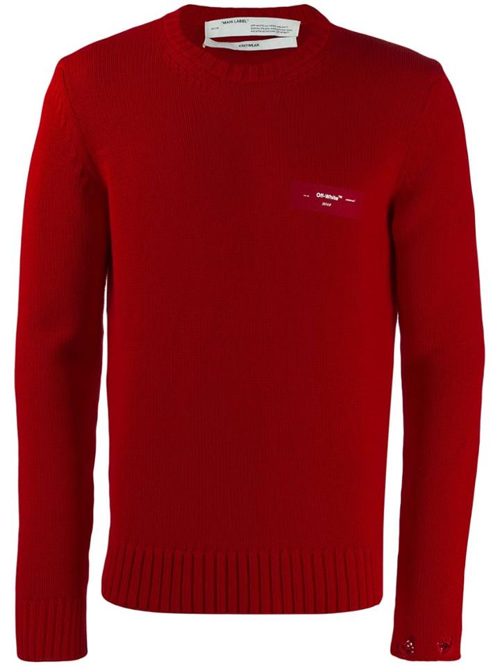 Off-white Logo Crewneck Jumper - Red