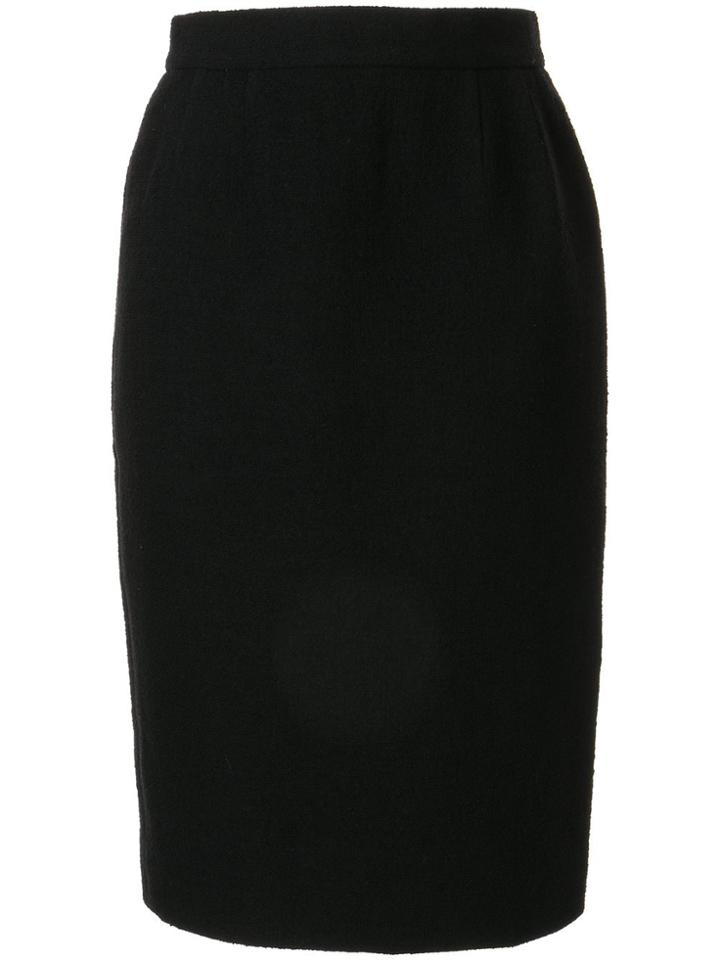 Chanel Pre-owned Buttoned Vent Pencil Skirt - Black