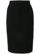 Chanel Pre-owned Buttoned Vent Pencil Skirt - Black