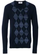 Pringle Of Scotland V-neck Argyle Sweater - Blue