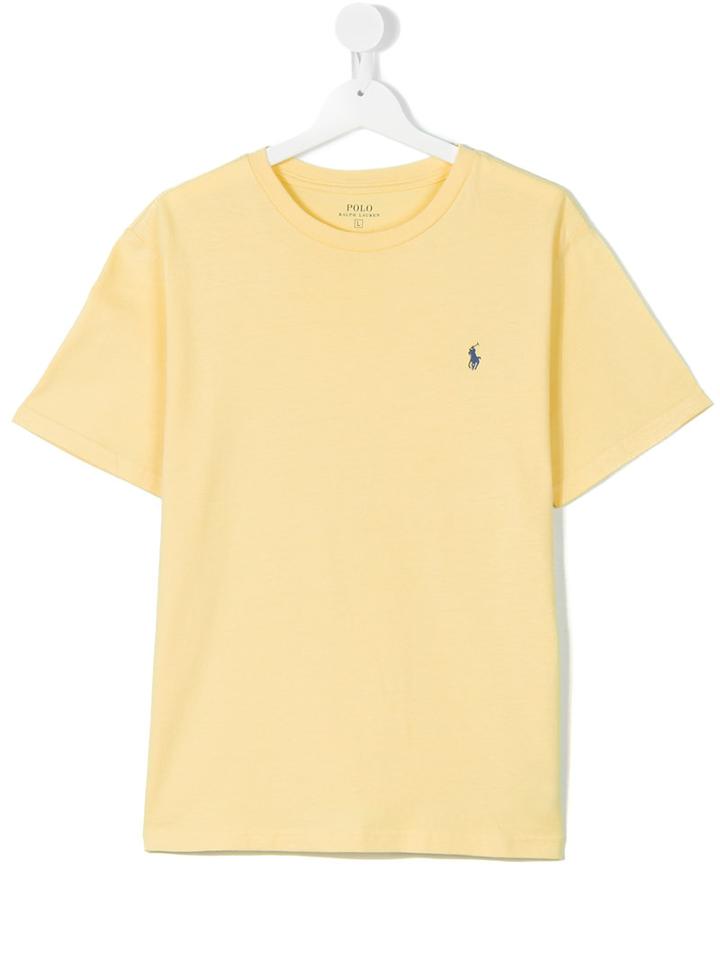 Ralph Lauren Kids - Logo T-shirt - Kids - Cotton - 16 Yrs, Yellow/orange