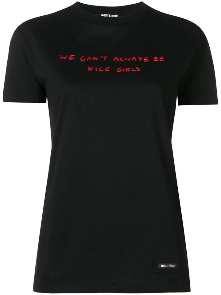 Miu Miu Nice Girls T-shirt - Black