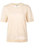 Fendi 'ff' Motif Knit Top - Neutrals