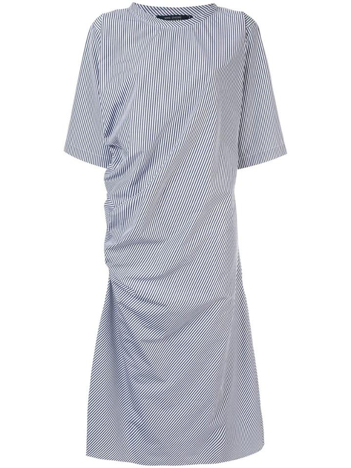 Sofie D'hoore Gathered Side-seam Stripe Dress - Blue