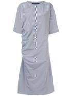 Sofie D'hoore Gathered Side-seam Stripe Dress - Blue
