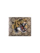 Gucci Tiger Print Gg Supreme Wallet - Nude & Neutrals