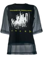 Mcq Alexander Mcqueen Sheer Layer T-shirt, Women's, Size: Small, Black, Polyester/cotton