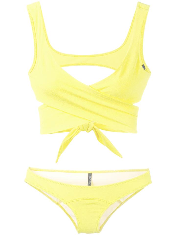 Lisa Marie Fernandez Marie-louise Criss-cross Bikini, Women's, Size: 2, Yellow/orange, Nylon/spandex/elastane