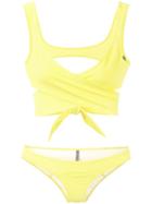 Lisa Marie Fernandez Marie-louise Criss-cross Bikini, Women's, Size: 2, Yellow/orange, Nylon/spandex/elastane