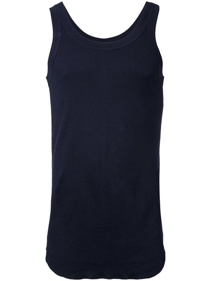 Kazuyuki Kumagai Curved Hem Vest, Men's, Size: 3, Blue, Cotton