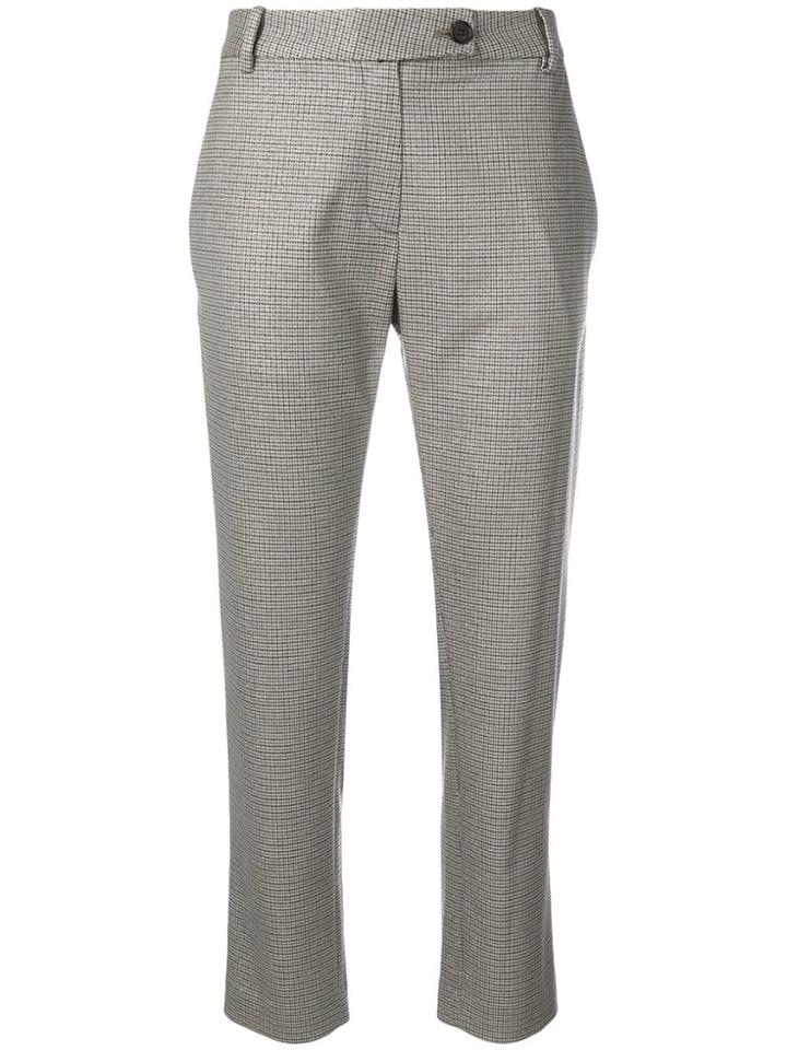 6397 Houndstooth Print Trousers - Grey