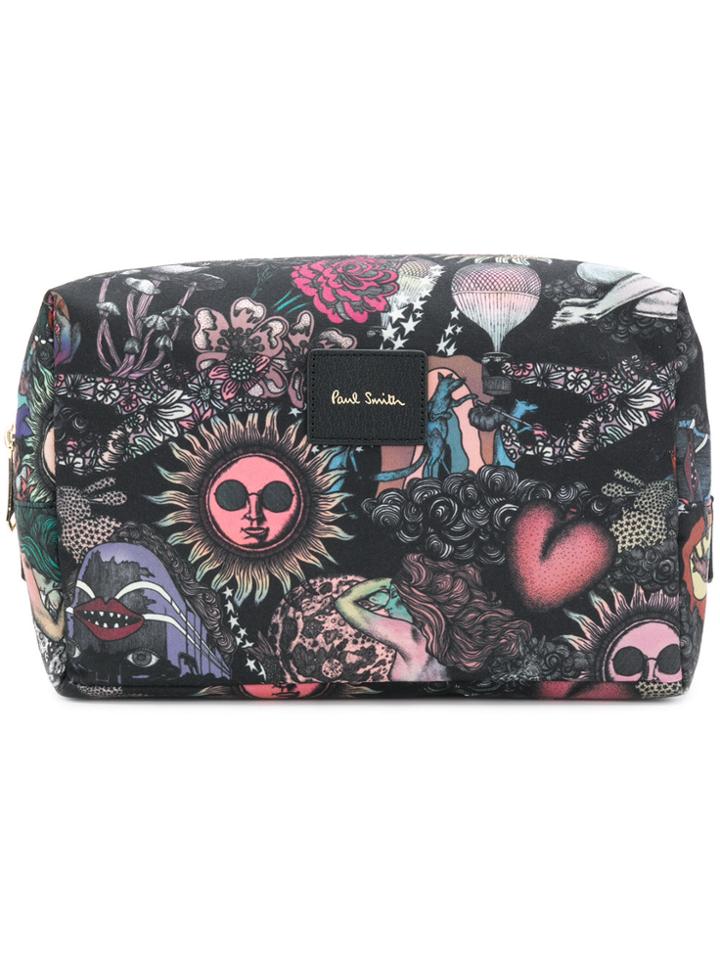 Paul Smith Logo Patch Printed Wash Bag - Black