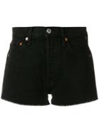 Re/done Raw Hem Shorts - Black