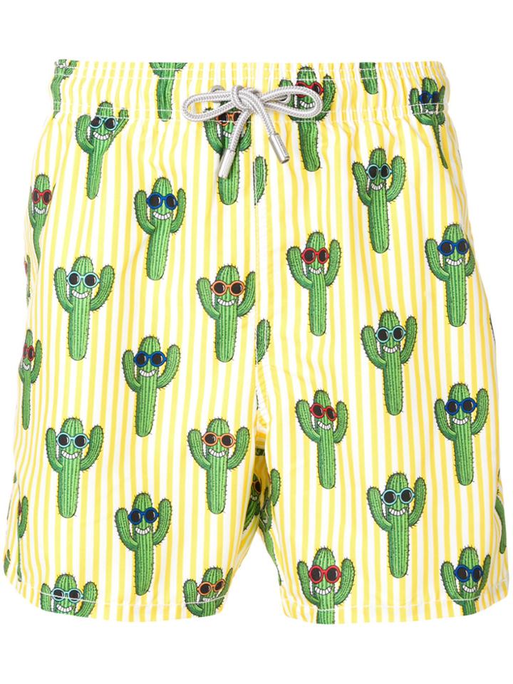 Mc2 Saint Barth Cactus Drawstring Swim Shorts - Yellow & Orange