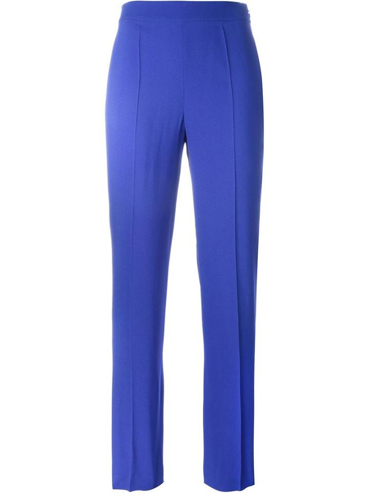 Emanuel Ungaro Front Pleat Trousers, Women's, Size: 44, Blue, Rayon