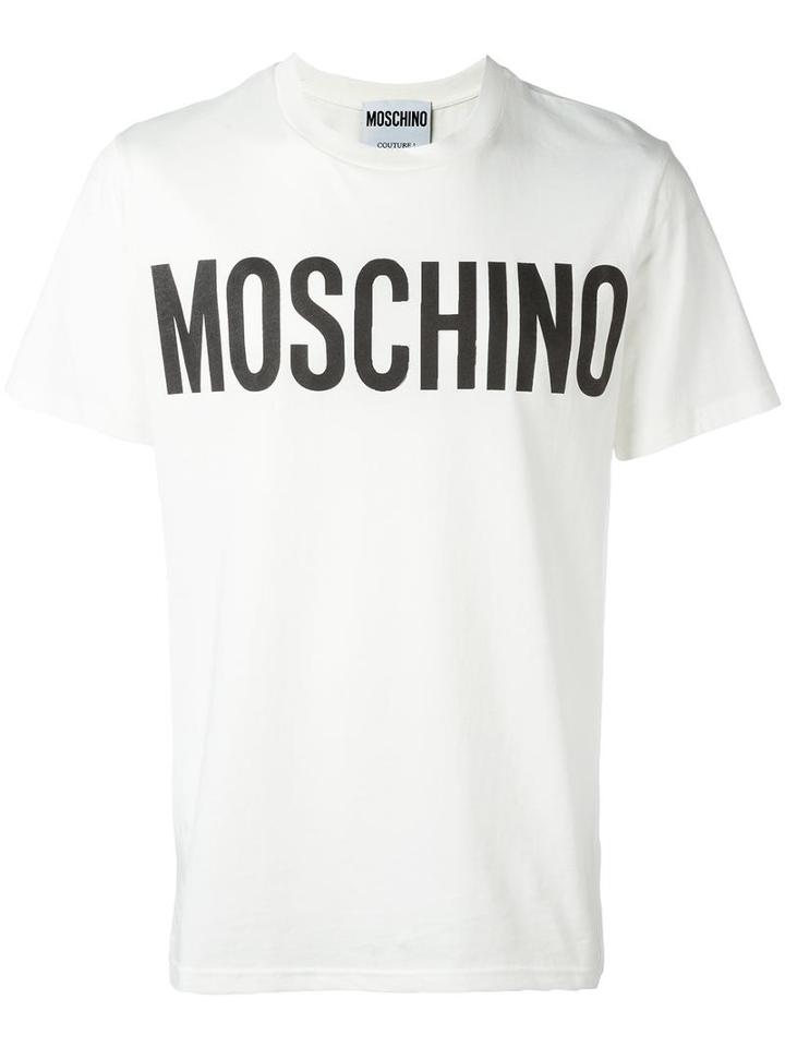 Moschino Logo Print T-shirt, Men's, Size: Xl, White, Cotton
