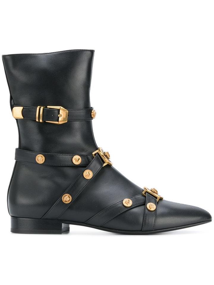 Versace Tribute Booties - Black