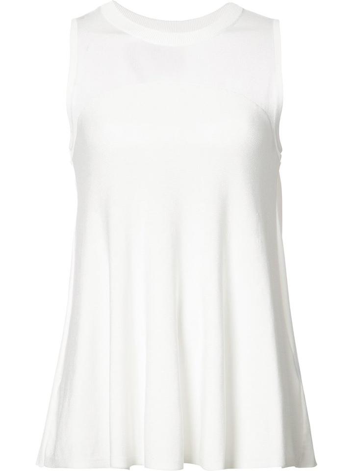 Jonathan Simkhai Sheer Detail Knitted Tank, Women's, Size: Xs, White, Nylon/polyester/rayon