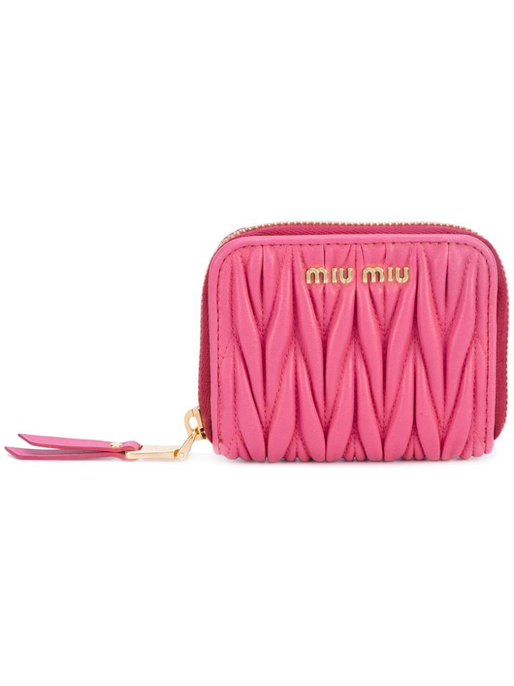 Miu Miu Quilted Coin Case - Pink & Purple