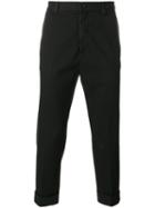 Love Moschino Cropped Chino Trousers, Men's, Size: 46, Black, Cotton/spandex/elastane