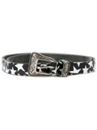 Saint Laurent Star Print Belt, Men's, Size: 90, Black, Bos Taurus