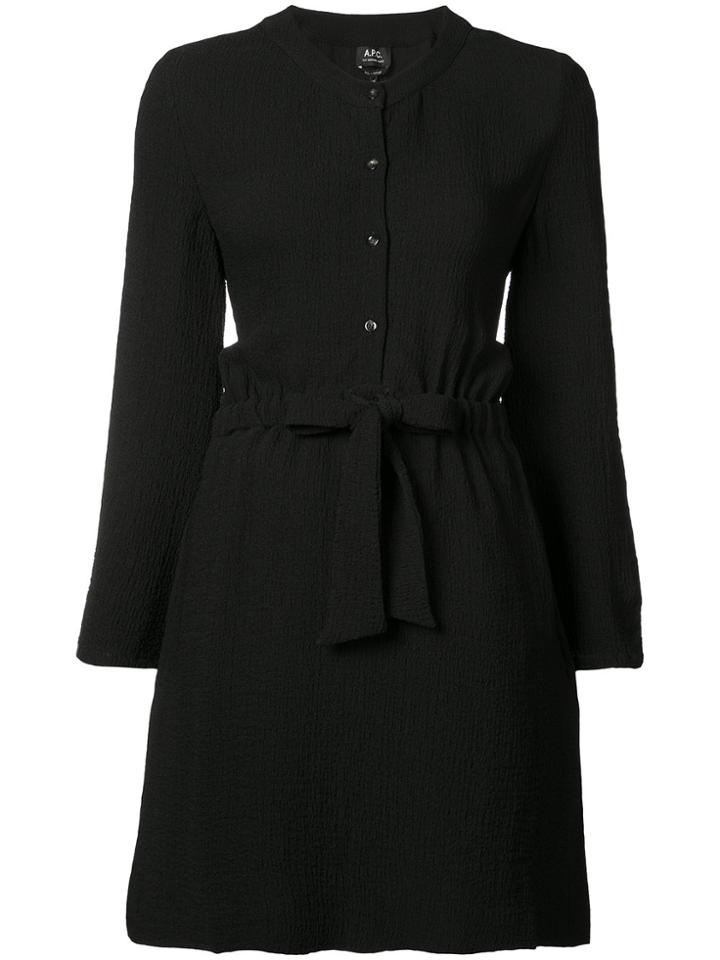 A.p.c. Drawstring Shirt Dress - Black