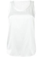 Brunello Cucinelli Scoop Neck Tank Top, Women's, Size: S, White, Silk/spandex/elastane