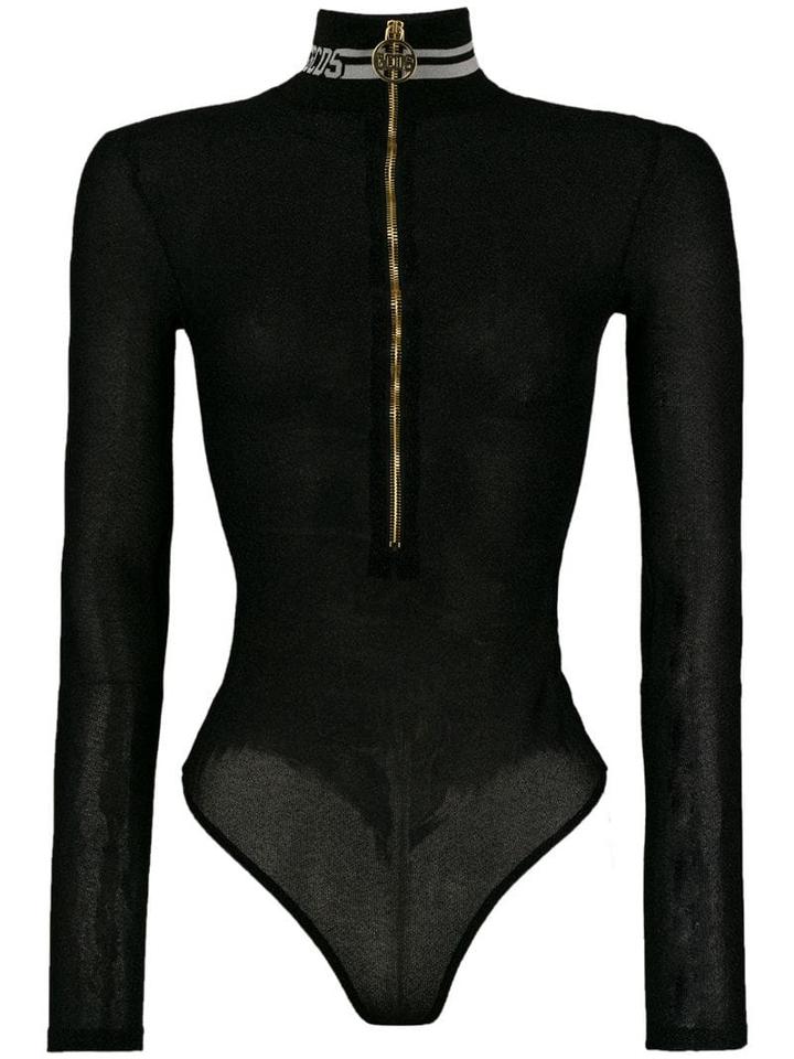 Gcds Lurex Zip Body - Black