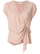 Iro Ruched V-neck Blouse - Nude & Neutrals