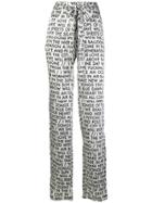 Each X Other Word Print High-waisted Trousers - White