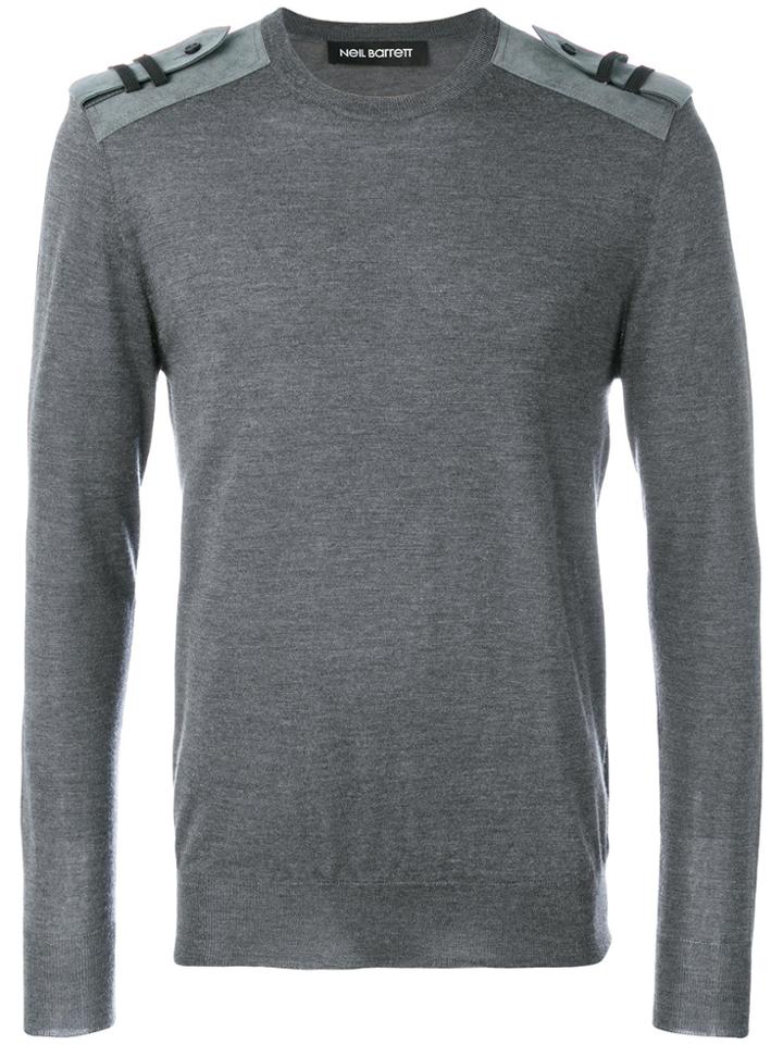 Neil Barrett Shoulder Tab Jumper - Grey