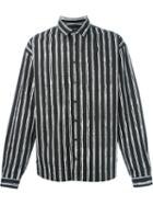 Dolce & Gabbana Striped Shirt, Men's, Size: 41, Black, Cotton